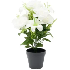 Pot lys blanc artificiel Ø25xH42cm