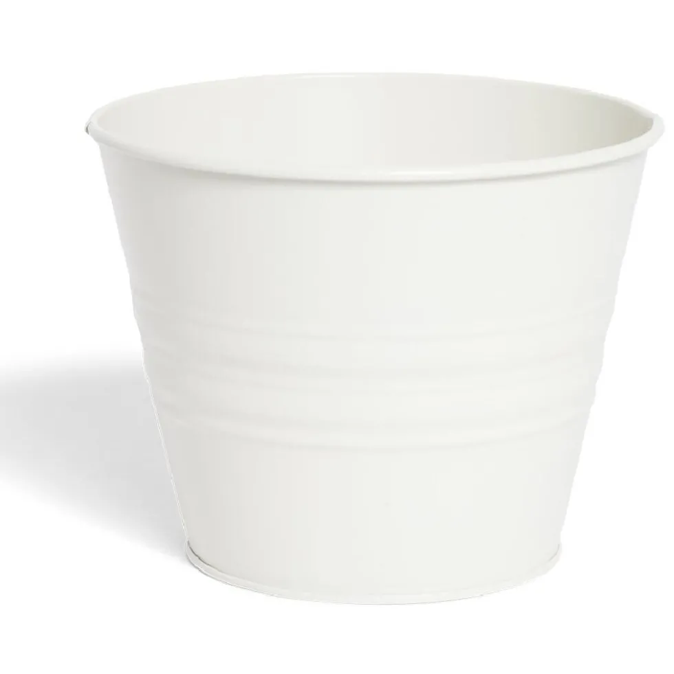 Pot métal beige Ø16xH13cm