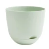Pot rond avec réserve d'eau plastique vert Ø20xH17,7cm