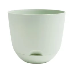 Pot rond avec réserve d'eau plastique vert Ø20xH17,7cm