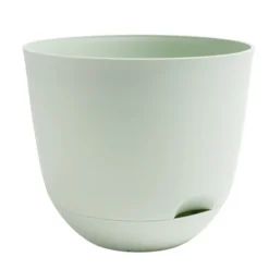 Pot rond avec réserve d'eau plastique vert Ø29,5xH25,8cm