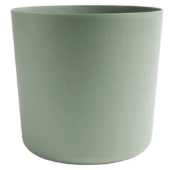 Pot rond cylindrique plastique vert sauge Ø40xH38cm