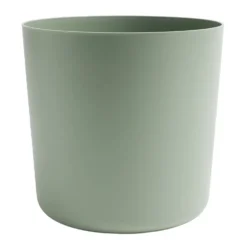 Pot rond cylindrique plastique vert sauge Ø30xH29cm