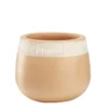 Pot rond en terre cuite naturel et blanc Ø28 cm
