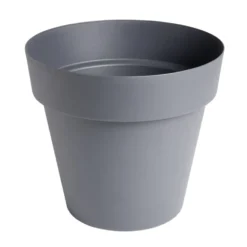 Pot rond Paris plastique gris Ø60xH52,5cm