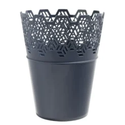 Pot rond plastique gris foncé Ø14xH18cm