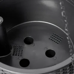 Pot suspendu effet tressé noir