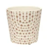 Pot terre cuite beige motifs courbes avec points marron Ø13,5xH13,5cm
