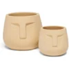 Pot visage en terre cuite Ø20xH18cm