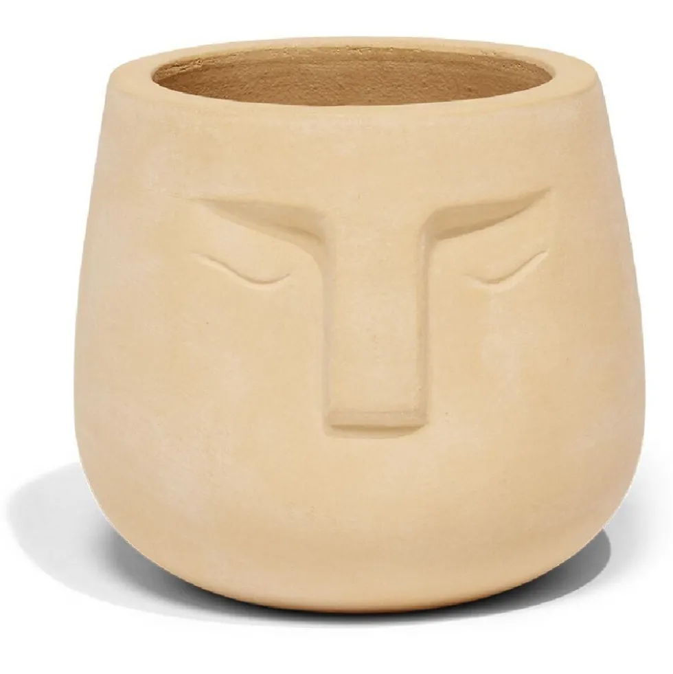 Pot visage en terre cuite Ø20xH18cm