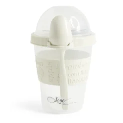 Pot à yaourt avec cuillère lunchbox rouge ou blanc