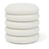 Pouf coffre Clara curly effet laine bouclée blanc Ø40xH40 cm