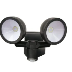 Projecteur LED solaire détecteur de mouvement 2 spots ronds