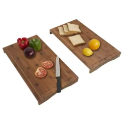 Protection pour plaque de cuisson x2 et planche à découper bois 54x30xH4,5cm