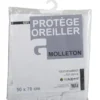 Protège oreiller anti acariens molleton rectangulaire blanc