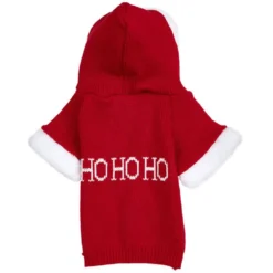 Pull Père Noël pour chien rouge avec capuche
