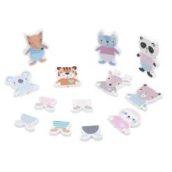 Puzzle magnétique animal en bois 8 pièces
