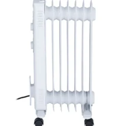 Radiateur bain d'huile à roulettes blanc 1500W Homday 3 niveaux de chaleur
