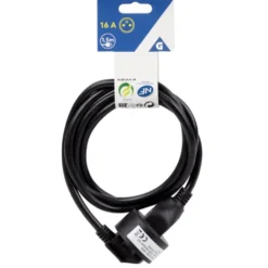 Rallonge électrique 16A 1,5m noir