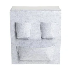 Rangement Box Cube pochette feutrine gris clair 34x30cm