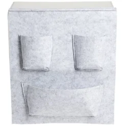 Rangement Box Cube pochette feutrine gris clair 34x30cm