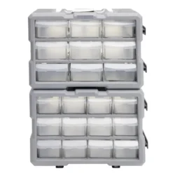 Rangement bricolage modulable plastique gris 9 casiers 28x17xH16cm