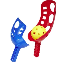 Raquette incurvée pelote basque chistera plastique x2 avec 1 balle Ø9cm