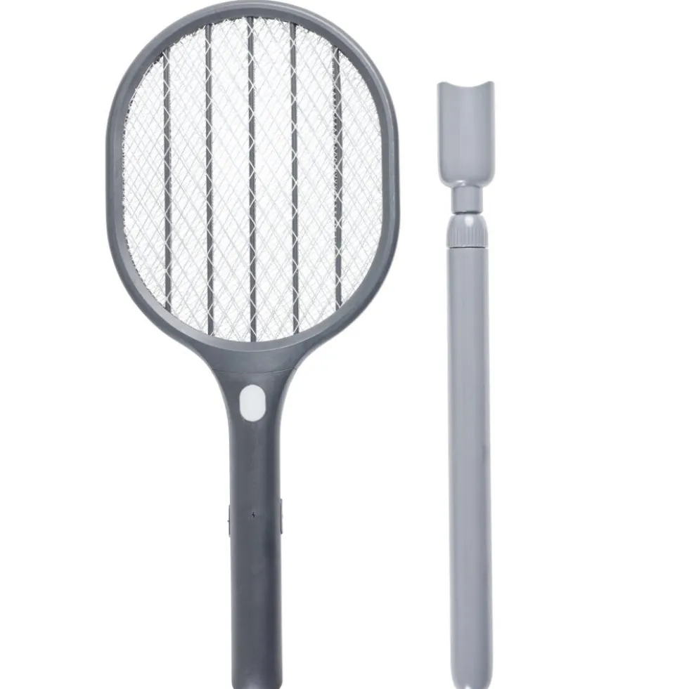 Raquette électrique anti insectes volants manche télescopique LED UV L45cm