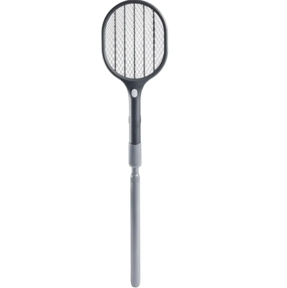 Raquette électrique anti insectes volants manche télescopique LED UV L45cm