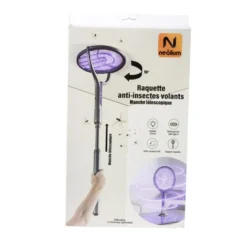 Raquette électrique anti insectes volants manche télescopique LED UV L45cm