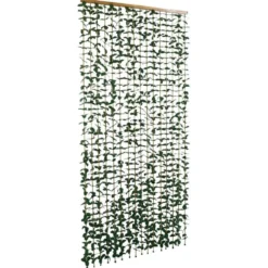 Rideau de porte bambou feuillage vert 90xH200cm