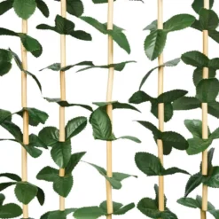 Rideau de porte bambou feuillage vert 90xH200cm