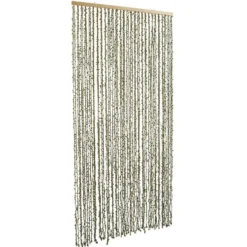 Rideau de porte jute feuillage vert 90xH200cm