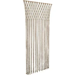 Rideau de porte macramé beige 90xH200cm