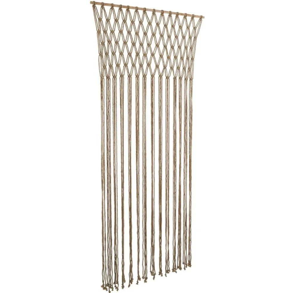 Rideau de porte macramé beige 90xH200cm