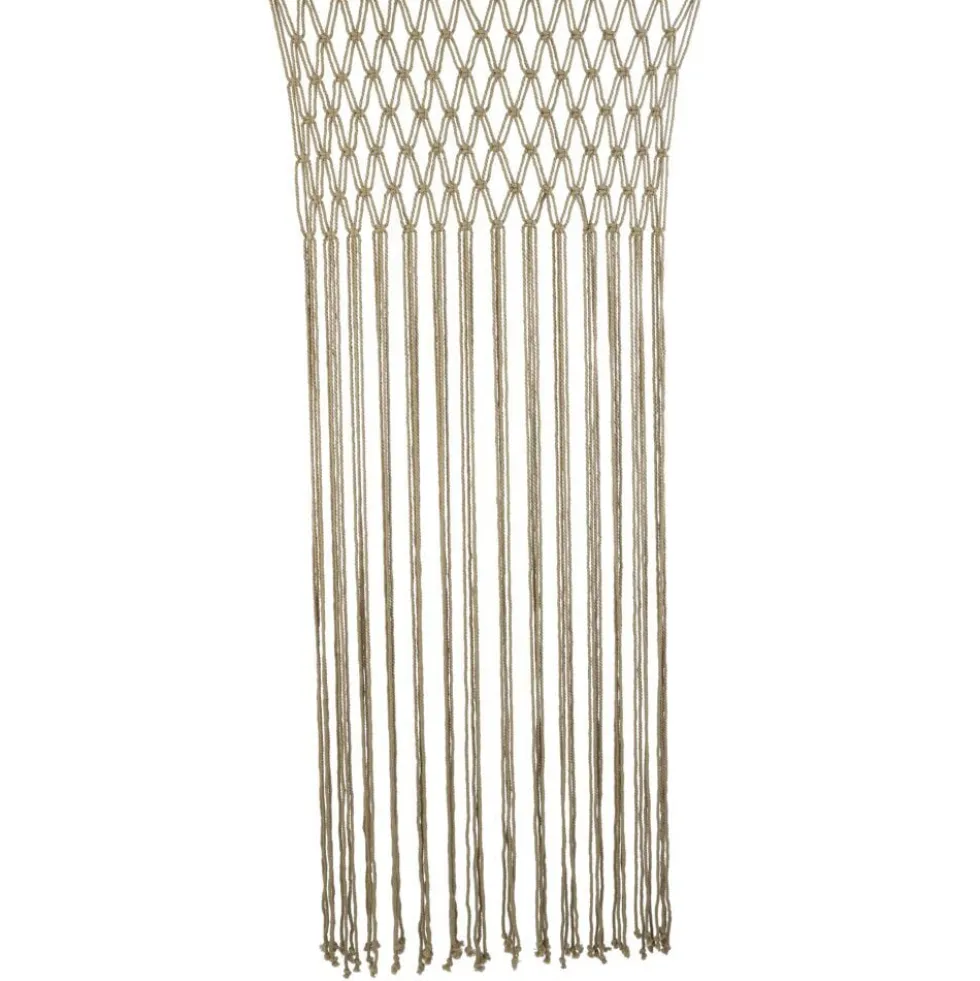 Rideau de porte macramé beige 90xH200cm