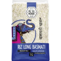 Riz long basmati Riz Du Monde qualité supérieure naturellement parfumé 2kg