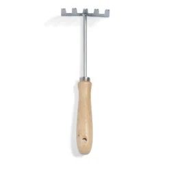 Râteau à fleurs 5 dents métal manche bois L26.5cm