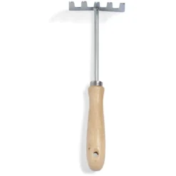 Râteau à fleurs 5 dents métal manche bois L26.5cm
