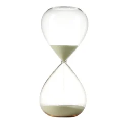 Sablier verre sable beige Ø10,5xH24,5cm