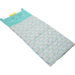 Sac de couchage enfant motif dinosaure vert 70x160cm