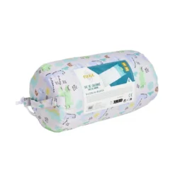 Sac de couchage enfant motif dinosaure vert 70x160cm