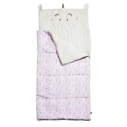 Sac de couchage enfant motif licorne rose 70x160cm