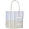 Sac de plage avec fouta à rayures 90x170cm (2 modèles bleu ou rose)