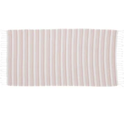 Sac de plage avec fouta à rayures 90x170cm (2 modèles bleu ou rose)