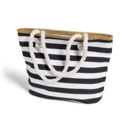 Sac de plage marin bleu polyester et coton
