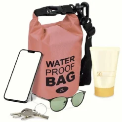 Sac de plage étanche 10L polyester rouge et noir