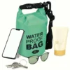 Sac de plage étanche 10L polyester vert et noir