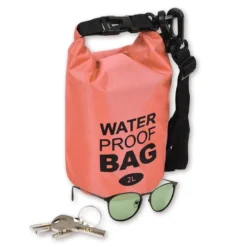 Sac de plage étanche 2L polyester rouge et noir