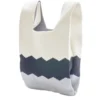Sac de plage tissé à motif 19,5x9xH34cm (2 modèles)